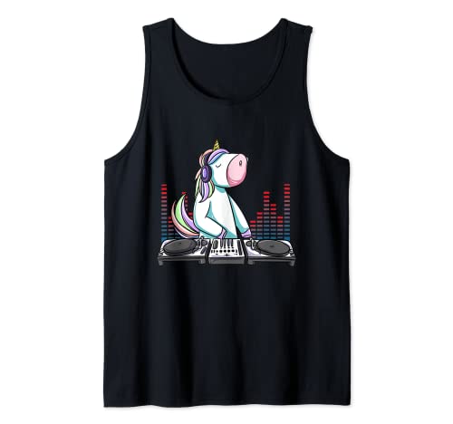 Mezclador de cubierta tocadiscos DJ Controller Unicorn Camiseta sin Mangas