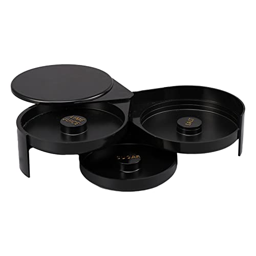 NDNCZDHC 3 Tier Bar Glass Rimmer, Bar Cocktail Seasoning Box Rimmer, Salt Sugar Lime Spice Container for Home Bar Party Reception