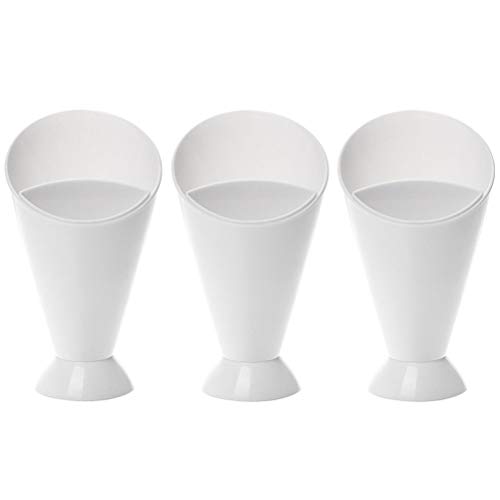 Amosfun French Fry Cone Dipping Cups for French Fries Veggies French Fry Holder Ketchup Cups Set Stand Sauce Serving 2 in 1 French Fry Cone with Dipping Cup 3pcs