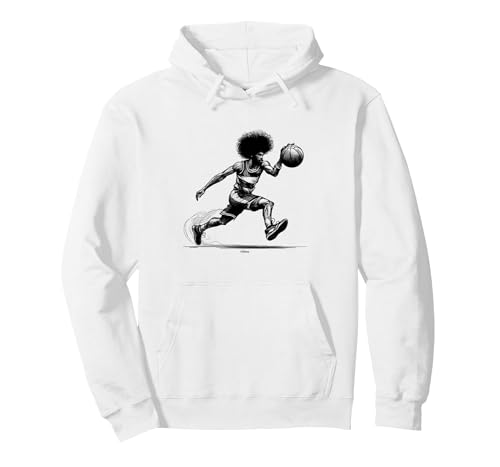 DOCTOR J LEGENDARY AFRO DRIBBLER BASKETBALL Pullover Hoodie, Adult Unisex,