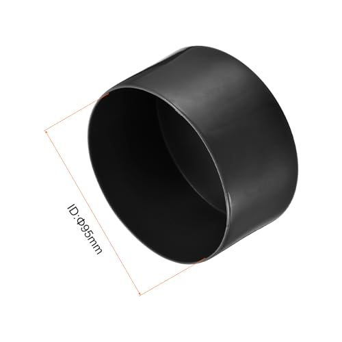 Image of uxcell 4pcs Rubber End Caps 3 3 /4 inch(95mm) ID Vinyl Round End Cap Cover Screw Thread Protectors Black, 50mm Height