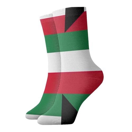 UVBDF Chaussettes confortables et respirantes avec motif drapeau du Koweït, chaussettes douces anti-humidité pour un usage quotidien et la salle de sport