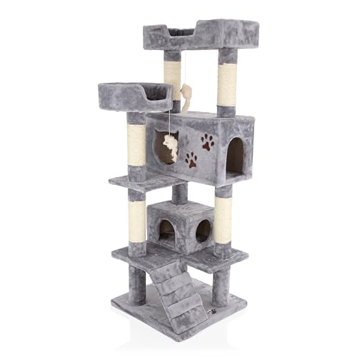 Cat Tree Heavy Duty for Large Cats by Cozy Pet for Multiple Cats Big Cats Scratching Post Strong Climbing Frame Heavy and Stable Extra Thick Scratching Posts | CT22-Light Grey Cat Tree Heavy Duty for Large Cats by Cozy Pet for Multiple Cats Big Cats Scratching Post Strong Climbing Frame Heavy and Stable Extra Thick Scratching Posts | CT22-Light Grey