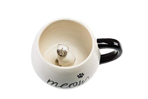 Surprise Cat Mug - Perfect Drinking Ceramic Mug for Hot & Cold Coffee, Tea, or Chocolate - Novelty Custom Cat Mug for Men, Women, Teens, and Kids - Cool Themed Mug for Cat Lovers - Fills Up to 500mL