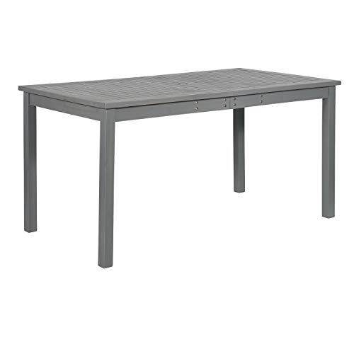 Contemporary Outdoor Dining Table for Outdoor Use, Grey Wash