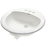 American Standard 0491019.020 Ronda Lyn Bathroom Sink, 198 Mm H W X 19-1/8 in D, Vitreous China, White