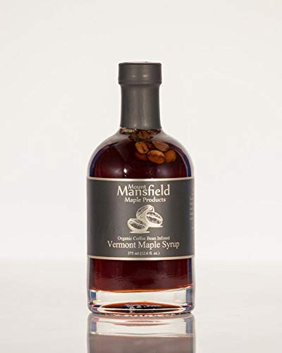 Mansfield Maple Certified Organic Coffee Infused Maple Syrup 375ml in a Wooden Crate