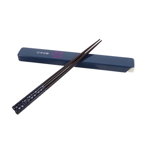 GALPADA 1 Juego Caja De De Palillos Estilo Chino. Palillos De Cena Compactos Palillos De Ramen Palillos De Comida Suministros Para La Cena Palillo De Madera Blue Abs