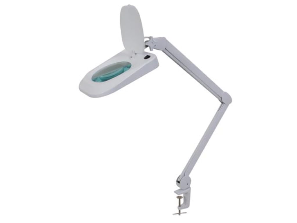 Velleman Lámpara lupa LED con pinza, lupa con luz 10 W, aumento 2,25x, lente de 5 dioptrías 152 mm, luz diurna 6500 K, para lectura, diamond painting, hobby, belleza y trabajos de precisión
