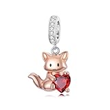 ROMANTICWORK Fuchs Charm für Armbänder 925er Sterlingsilber Tier Fuchs Charms Foxes Perle Charms Schmuck Fuchs Geschenk für Frauen