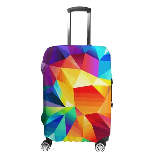Housse de valise arc-en-ciel lavable taille L pour bagage de voyage géométrique