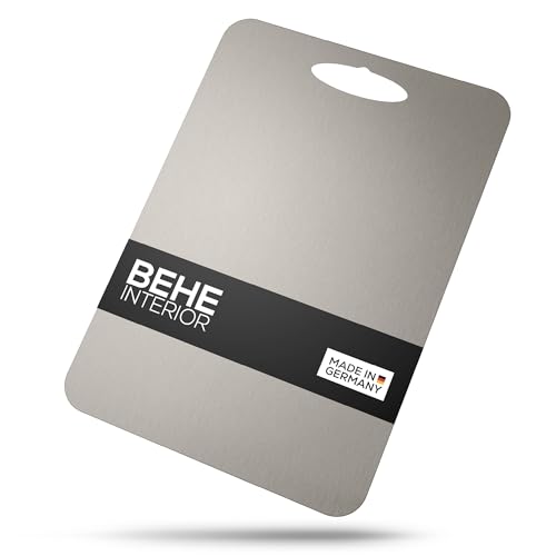 BEHE Schneidebrett Edelstahl - Made in Germany, Hygienisches Schneidebrett, cutting board, Rutschfest für die Küche, Lebensmittelecht, Antibakteriell & BPA Frei (1er Set 300x210 mit Griff)