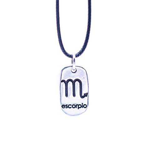 Ya en mundofriki.es: NILUXE DESIGN -Colgante Horóscopo Signo del Zodiaco - Collar de Zamak Bañado en Plata para Hombre y Mujer - Horóscopo Reversible Constelación con Cordón Encerado Negro(Escorpio)