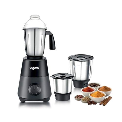 Ogera OG5008GM Mixer Grinder 550W 3-in-1 with 3 Speed Control and Pulse Stainless Steel Jars with 2 year warranty