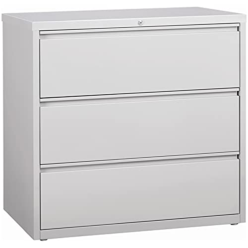 Hirsh 42-In Wide Hl8000 Series Metal 3 Drawer Lateral File Cabinet Light Gray #TOP2