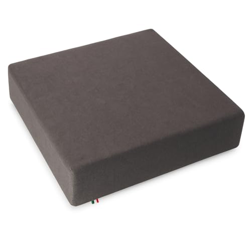 GM Cojín antiescaras para silla de ruedas, 42 x 42 x 8 cm, cojín antiescaras para silla, de espuma viscoelástica y poliuretano, cojín para cochecito, sillón para ancianos, fabricado en Italia (gris)