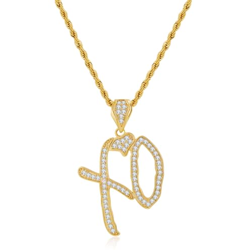 Hip Hop XO Chain Necklace for Women Men, XO Pendant Letter Cubic Zirconia Necklace Gifts for Music Fans to Concert
