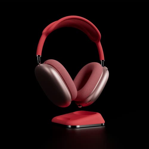 Soporte de carga para AirPods Max premium con base texturizada estable de color rosa