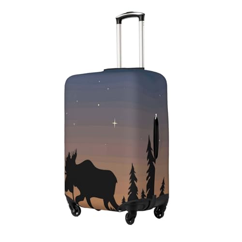 Deer Mountain Pine Tree Wilderness Print Luggage Suitcase Covers Elastic Washable Luggage Protector Luggage Covers For Suitcase2