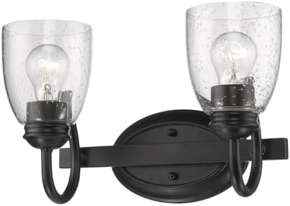 Golden Lighting 8001-BA2 BLK-SD Two Light Bath Vanity, Black