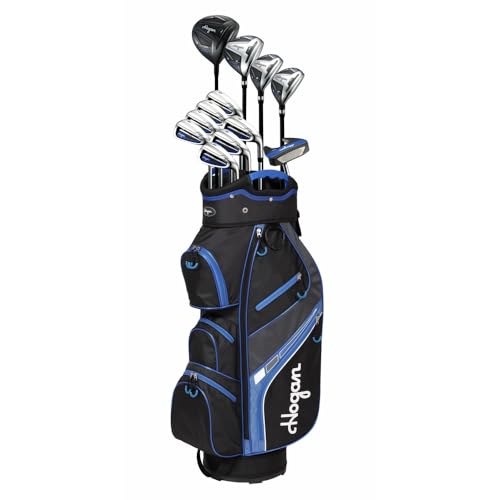 Hogan Golf FW-817 Men Left Graphite/Steel Golf Clubs Set with Cart Bag, Regular Flex