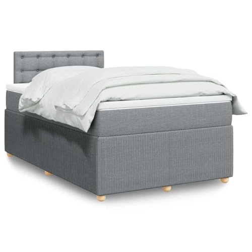 Frdhee Camas Muebles Dormitorio, Cama con somier con colchón Gris Claro 120x200 cm Tela para habitación juvenil, habitación de adultos