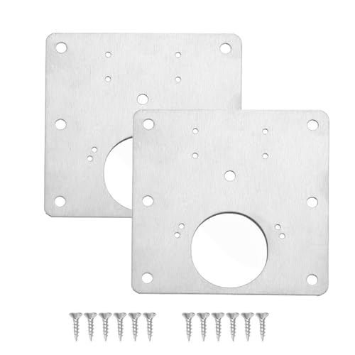 Piastra di riparazione cerniera in acciaio inox, 9 x 9 cm cucina cerniera riparazione pannelli con viti per armadio porta mobili casa cassetti finestra (2)