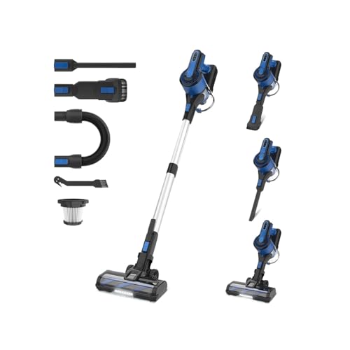 FJKPBYMN Cordless Vacuum Cleaner 30KPa 8-in-1 Stick Vacuum Up to 45min Runtime for Hardwood Floor Compatible with Poweart V870(V870 Blue)