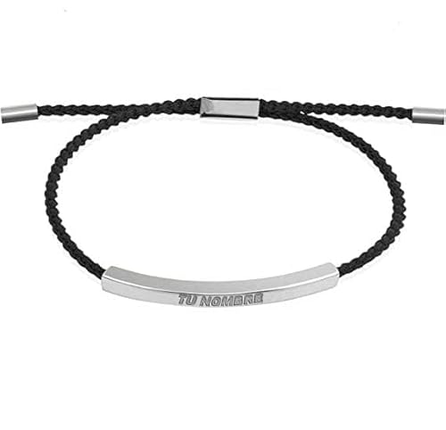 ISIGNO Pulseras Personalizadas Grabadas para Parejas Pulseras de Cumpleaños con Nombre Personalizado Pulseras de Cuerda Ajustables, Regalos Perfectos para Hombres y Mujeres