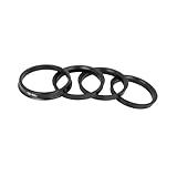 Hihaha 4pcs Plastic 73.1mm OD to 65.1mm ID Car Hub Centric Rings Wheel Bore Center Spacer Hub Rings Black Durable Material