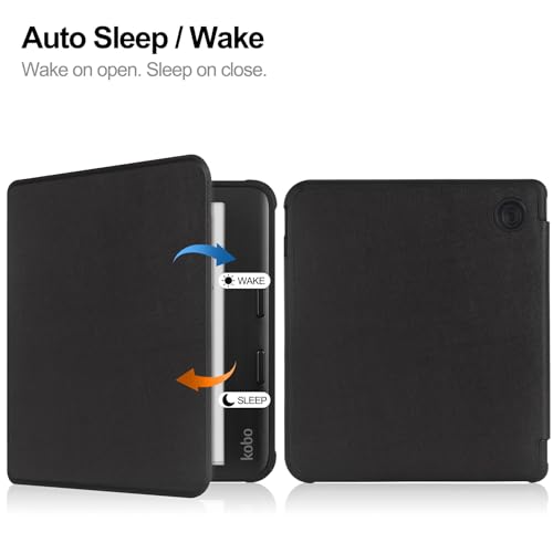 Image of ProElite Cover Case for Kobo Libra 7 inch Cover Case, Smart Flip Case Cover for Kobo Libra 7 inch Support Auto Sleep Wake, Black