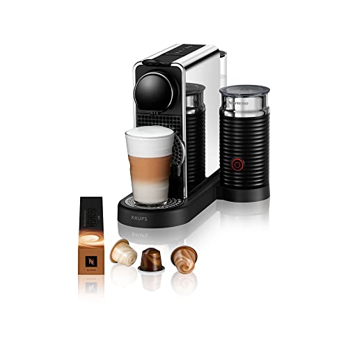 Nespresso Krups XN630D Citiz & Milk Platinum - Cafetera de cápsulas de café, 4 teclas programables, función de agua caliente, alarma de descalcificación, modo ahorro de energía después de 2 minutos