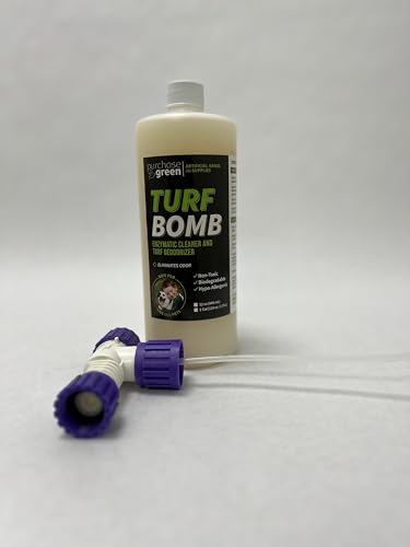 Purchase Green Turf Bomb (32oz with hose nozzle attachment)- Indoor and Outdoor Artificial Turf Cleaner, Eliminates Odor