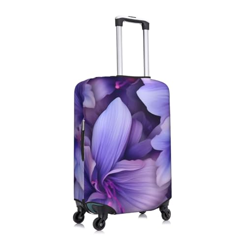Purple Lily Flowers Print Luggage Suitcase Covers Elastic Washable Luggage Protector Luggage Covers For Suitcase3