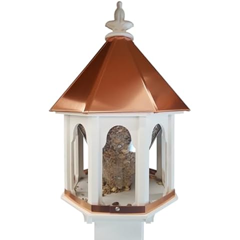 Wild Bird Feeder Solid Cellular PVC Clear Copper Roof (F8C) Made in The USA (4" x 4" Mount) Cover