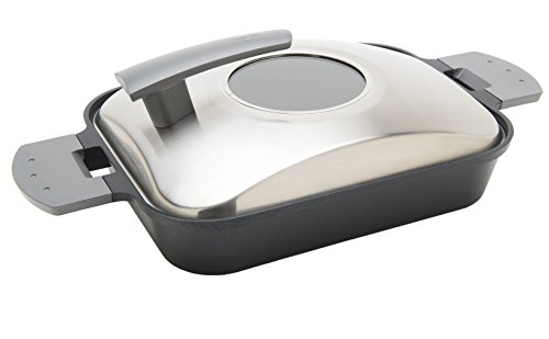 15" Non-Stick Steam Grill Pan with Stainless Steel Cover