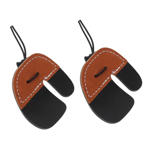 ifundom 2pcs Archery Finger Guard Double Layer Anti-Slip Leather Protectors for Archery Practice Safety