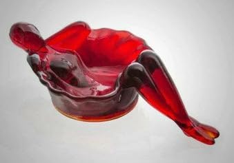 Ballerina Mint/Soap Dish - Art Deco - Original Westmoreland Glass Mould - American Made - Mosser Glass USA Red