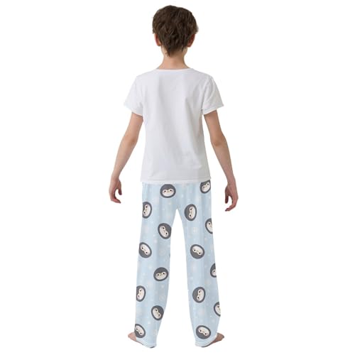 Cute Penguin Faces Snowflakes Boys Pants for Kids Jogger Pants with Pockets S-XL3