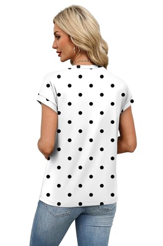 Image of Alaroo Womens Summer Tops Short Sleeve Shirts Crew Neck Tshirt Cute Trendy Tunic Blouses (S-3XL)