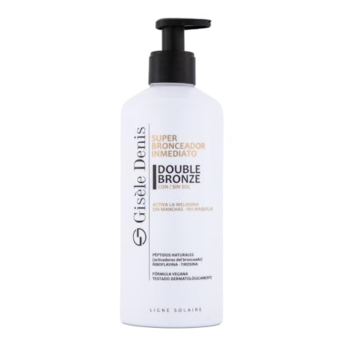 GISÈLE DENIS - Super Bronceador Corporal Inmediato Double Bronze 400 ml, Bronceador en Crema, Acelerador del Bronceado para Cuerpo, Bronceador Solar, Agradable Fragancia Natural, Fórmula Vegana