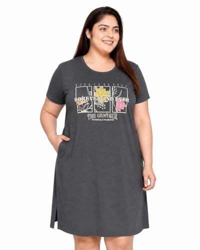 Image of In Love Women's Printed Cotton Plus Size Longline T-Shirt with Pockets | Cotton fabric - soft longline T-shirt with easy plus-size fit