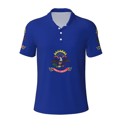 Polo homme Dakota du Nord le cadeau idéal avec motif drapeau pour passionné d'histoire