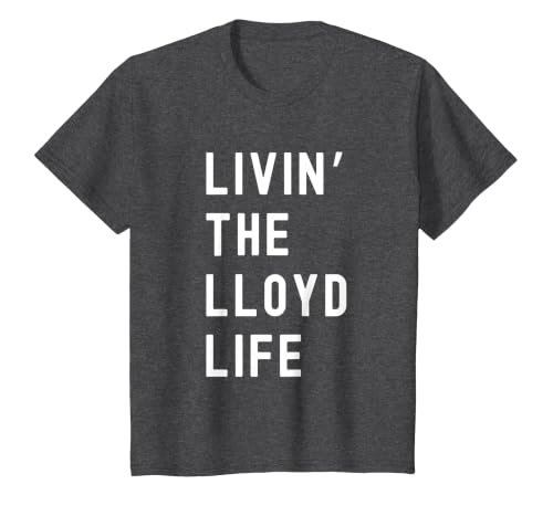 Lloyd Living The Lloyd Life Name T-Shirt, Youth, Dark Heather Grey, Small