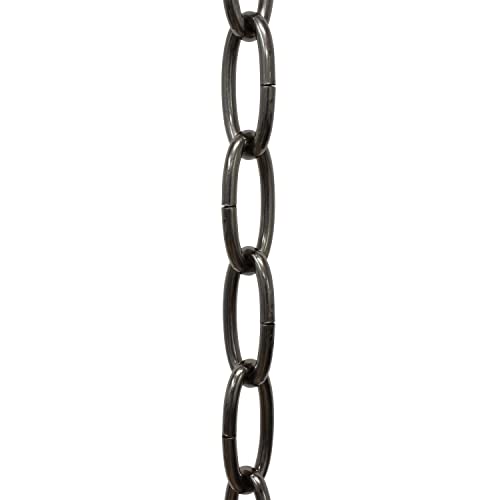 Image of RCH Hardware CH-ST63-U57-GUN Steel Chandelier Chain 3 Gauge, Gunmetal (1 Foot)