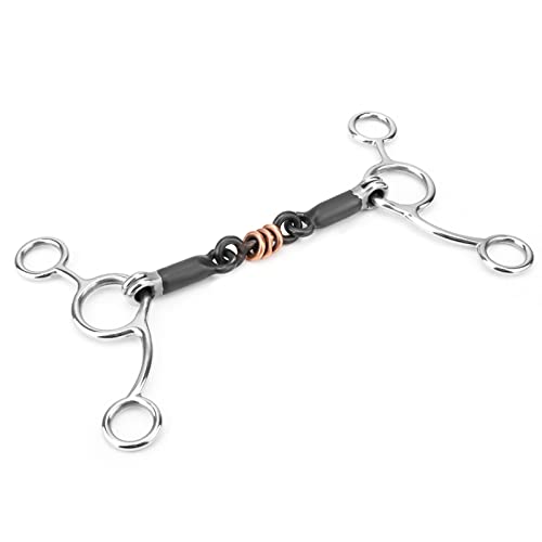 Yosoo Horse Snaffle Horse Chew Stainless Steel Gag Bit, Horse Snaffle Bits for Training Equestrian Equipment, Multi Loop All Purpose Snaffle Bits for Horses Equestrian