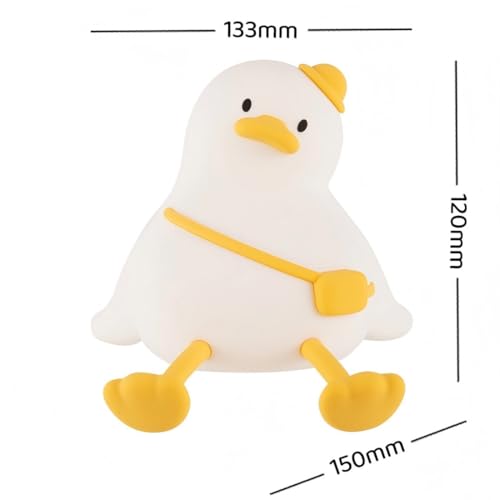 Duck Night Light for Kids,Touch Dimmable,Rechargeable Portable and Squishy Silicone Led Nightlight,Kawaii Gift,Nursery,Toddler,Breastfeeding,Kids Bedroom Decor,Cute Baby Timing Bedside Lamp,Birthday - Image 6