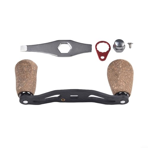 Mango de carrete de pesca de fibra de carbono con perilla de corcho, repuesto de balancín de 120 mm para carretes de mano izquierda/derecha, ligero 28 g, compatible con (mano derecha)