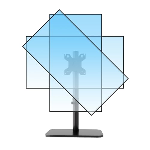 Image of Monitor Stand for 17-43 Inch Ultrawide Screens, 15KG Capacity Free-Standing Base 360 Rotation & Height Adjustable, VESA Mount for Gaming /Office, Black (BLACK)