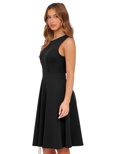 Sureple Womens Summer Cocktail Dresses 2025 Sleeveless Casual Fitted Tank Beach Swing A-Line Sundress4